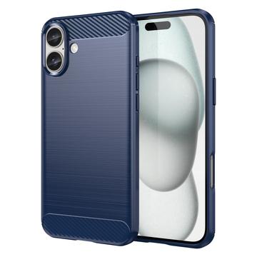 Carcasa de TPU Brushed para iPhone 16 Plus - Fibra de Carbono - Azul