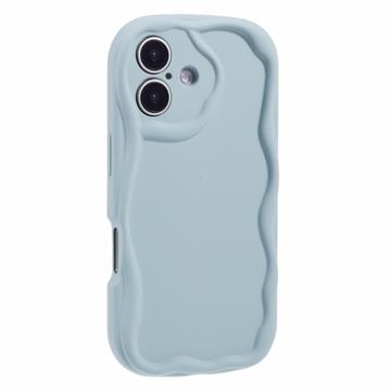 Funda de TPU Candy Color Wavy para iPhone 16 Plus - Azul Bebé