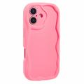 Funda de TPU Candy Color Wavy pare iPhone 16 Plus - Rosa Fuerte