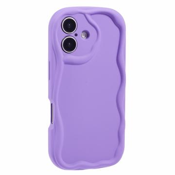 Funda de TPU Candy Color Wavy para iPhone 16 Plus - Violeta