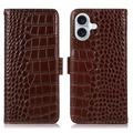 Funda Crocodile con RFID para iPhone 16 Plus - Estilo Cartera