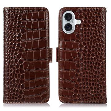 Funda Crocodile con RFID para iPhone 16 Plus - Estilo Cartera