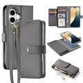 Funda de piel iPhone 16 Plus Dux Ducis Lawa con tapa magnética - Gris