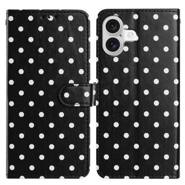 Funda Cartera con Estampado de Lunares para iPhone 16 Plus