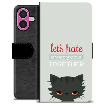 Funda Cartera Premium para iPhone 16 Plus - Gato Enfadado