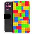 Funda Cartera Premium para iPhone 16 Plus - Bloques