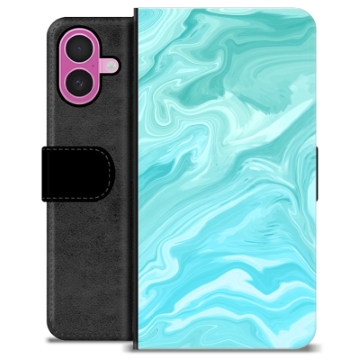 Funda Cartera Premium para iPhone 16 Plus - Mármol Azul