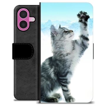 Funda Cartera Premium para iPhone 16 Plus - Gato