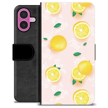 Funda Cartera Premium para iPhone 16 Plus - Patrón de Limón