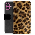 Funda Cartera Premium para iPhone 16 Plus - Leopardo