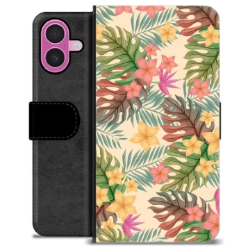 Funda Cartera Premium para iPhone 16 Plus - Flores Rosadas