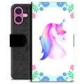 Funda Cartera Premium para iPhone 16 Plus - Unicornio