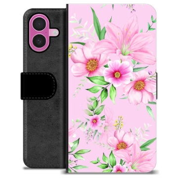 Funda Cartera Premium para iPhone 16 Plus - Flores de Acuarela