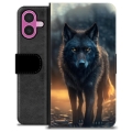 Funda Cartera Premium para iPhone 16 Plus - Lobo