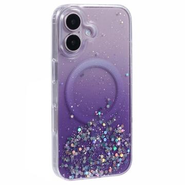 Funda iPhone 16 Plus Sparkle Glow MagSafe - Morado