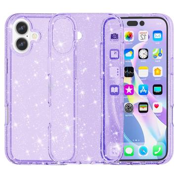 Funda Híbrida Stylish Glitter Series para iPhone 16 Plus - Púrpura