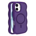 Funda híbrida magnético con borde ondulado para iPhone 16 Plus - Morado