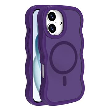 Funda híbrida magnético con borde ondulado para iPhone 16 Plus - Morado