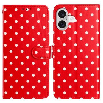 Funda iPhone 16 con estampado de lunares - Rojo