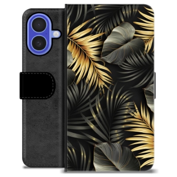 Funda Cartera Premium para iPhone 16 - Hojas Doradas