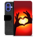 Funda Cartera Premium para iPhone 16 - Silueta del Corazón