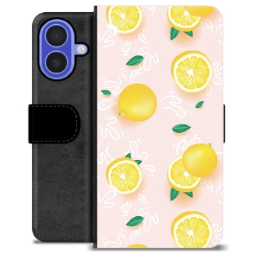 Funda Cartera Premium para iPhone 16 - Patrón de Limón