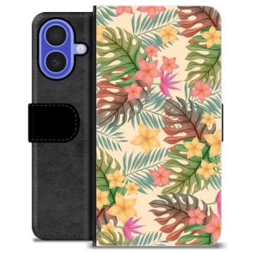 Funda Cartera Premium para iPhone 16 - Flores Rosadas