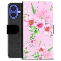 Funda Cartera Premium para iPhone 16 - Flores de Acuarela