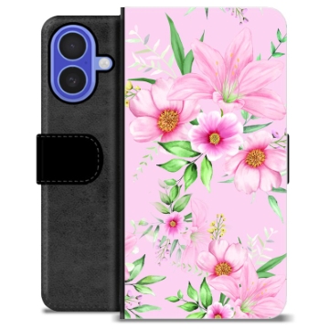 Funda Cartera Premium para iPhone 16 - Flores de Acuarela