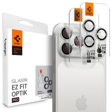 Spigen Glas.tR Ez Fit Optik Pro Protector para Lente de Cámara para iPhone 16 Pro/16 Pro Max/17 Pro/17 Pro Max - Plateado