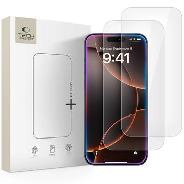 Protector de pantalla de vidrio templado iPhone 16 Pro/17/17 Pro Tech-Protect Glass Fit+ - 2 uds. - Claro