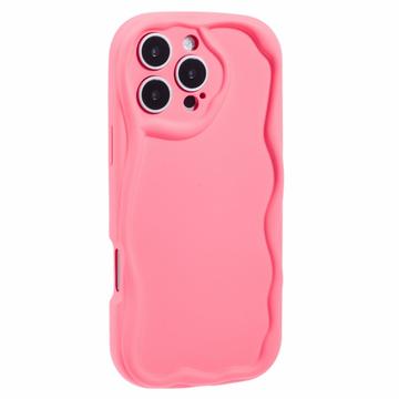 Funda de TPU Candy Color Wavy pare iPhone 16 Pro - Rosa Fuerte