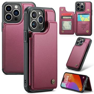 Funda iPhone 16 Pro Caseme C22 RFID Card Wallet - Rojo