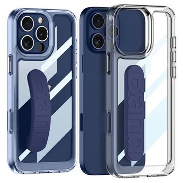 Funda transparente para iPhone 16 Pro con correa de silicona - Azul