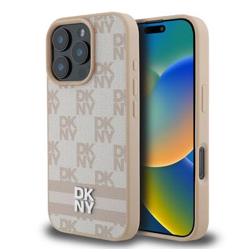 Funda DKNY Patrón de cuadros y rayas para iPhone 16 Pro - Rosa