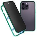 Carcasa Magnética con Cristal Templado para iPhone 16 Pro - Privacidad - Verde