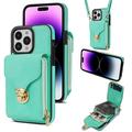 Funda iPhone 16 Pro Max Todo en Uno con Cartera y Correa - Menta