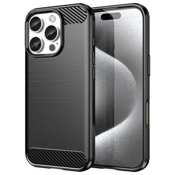 Carcasa de TPU Brushed para iPhone 16 Pro Max - Fibra de Carbono - Negro