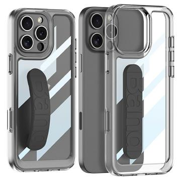 Funda transparente con correa de silicona para iPhone 16 Pro Max - Negro