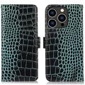 Funda Crocodile con RFID para iPhone 16 Pro Max - Estilo Cartera