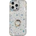Funda híbrida iPhone 16 Pro Max CrystalGlow con soporte para anillos - Estrellas / Transparente