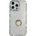 Funda híbrida iPhone 16 Pro Max CrystalGlow con soporte para anillos - Transparente