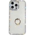Funda híbrida iPhone 16 Pro Max CrystalGlow con soporte para anillos - Blanca