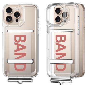 Funda con correa GKK para iPhone 16 Pro Max - Rosa / Transparente