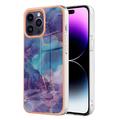 Funda TPU Marble Pattern Electrochapada IMD para iPhone 16 Pro Max