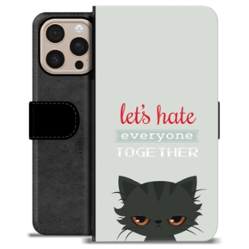 Funda Cartera Premium para iPhone 16 Pro Max - Gato Enfadado