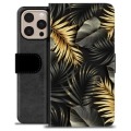 Funda Cartera Premium para iPhone 16 Pro Max - Hojas Doradas