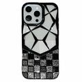Funda iPhone 16 Pro Max Rhinestone Geometric Diamond Pattern - Negro
