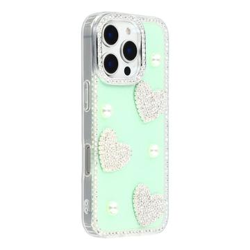Funda híbrida Amor brillante y perla para iPhone 16 Pro Max