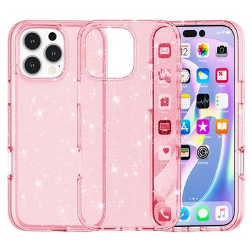Funda Híbrida Stylish Glitter Series para iPhone 16 Pro Max - Rosa